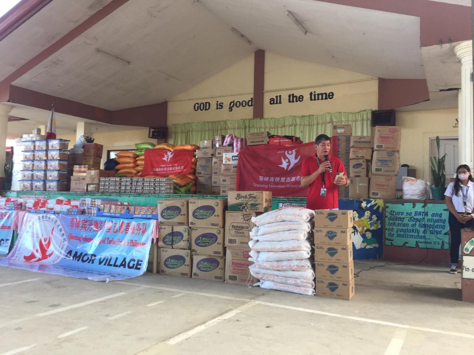 Donated supplies at AMOR Village